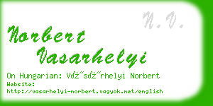 norbert vasarhelyi business card